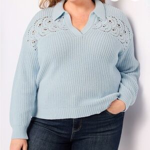 Daniel Rainn Light Blue V-Neck Sweater